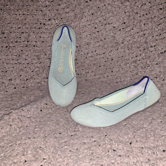 ROTHY'S-Round Toe-Mint Green-Retired-Slip On Flats-Size 5.5-Near Mint - Picture 1 of 8